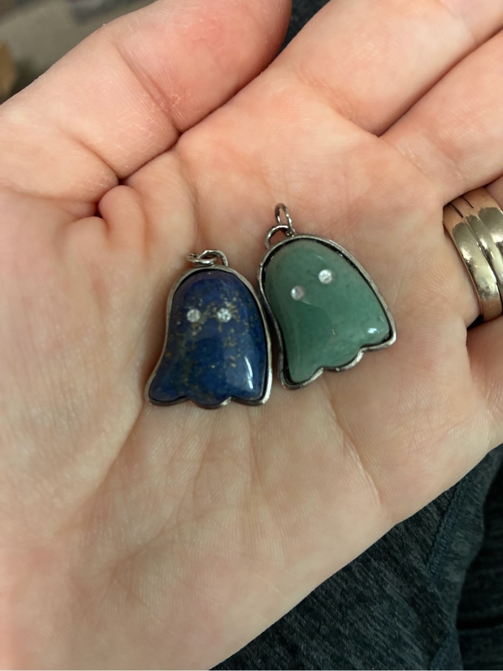 Silver Ghost Natural Chrystal Charms